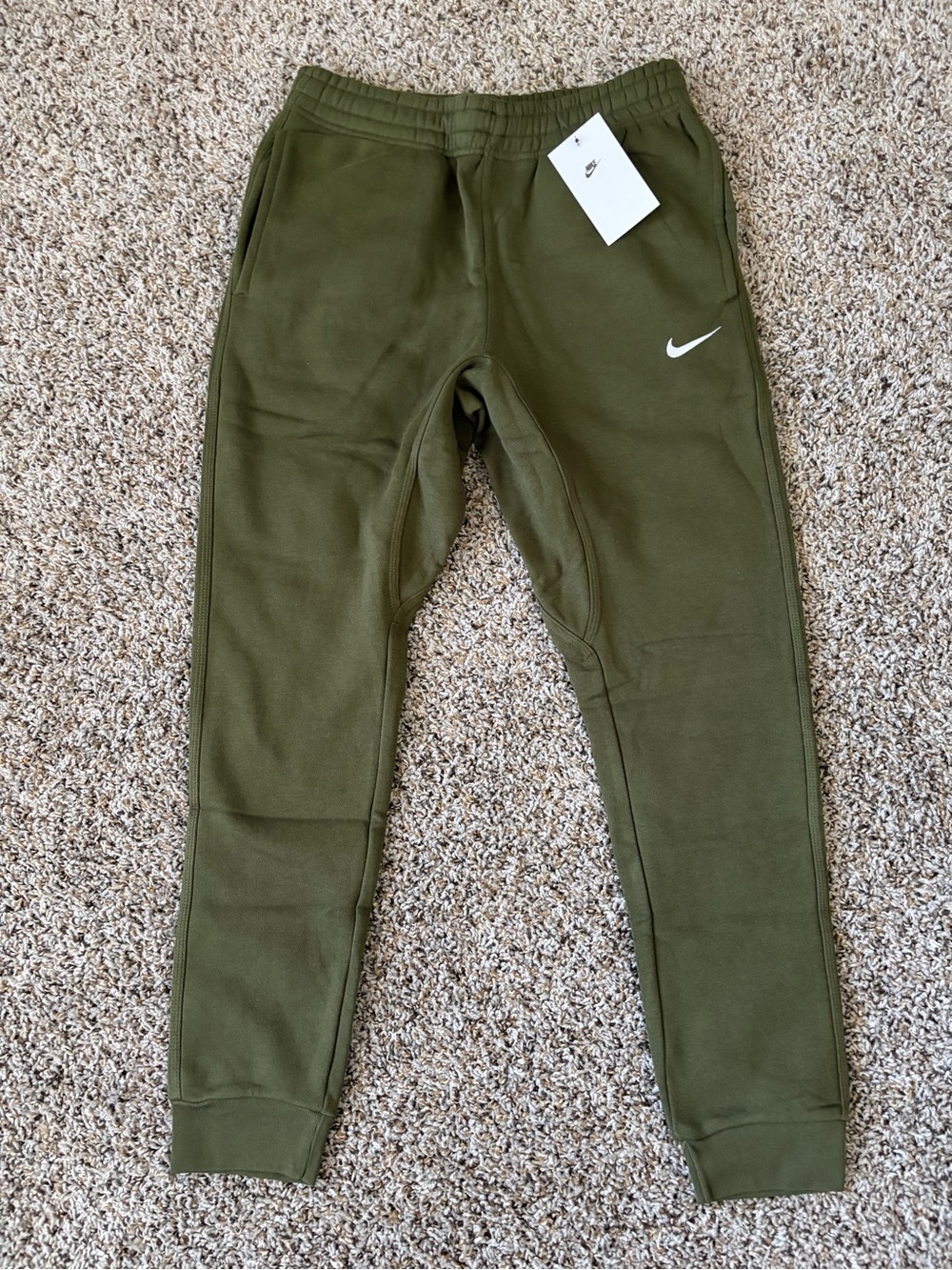 Nike Mens S Olive Green Army Green Fleece Jogger Pants